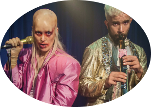 Karin and Olof in the Fever Ray music video 'Kandy'