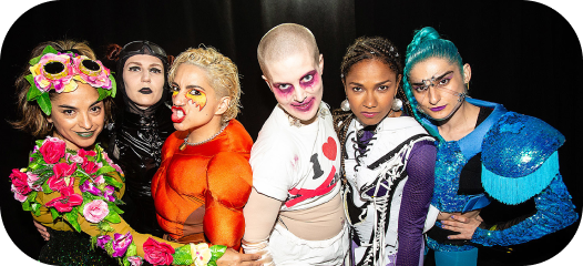 Karin Dreijer and the Fever Ray band backstage during the 2018 Plunge tour
